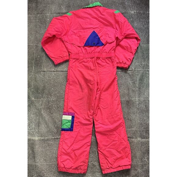 Women's Vintage 90's Obermeyer Sport Neon Pink One Piece Winter Snow Suit Sz S - Picture 4 of 7